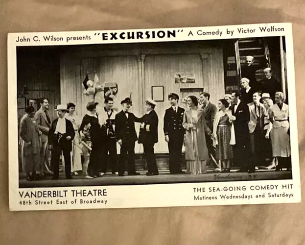 EXCURSION Broadway 1937 5.5 x 3.5" Postcard