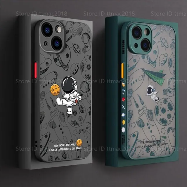 Schutzhülle iPhone 14 13 12 11 Pro Max X XR XS 8 Astronaut Handy Matte Hard Case
