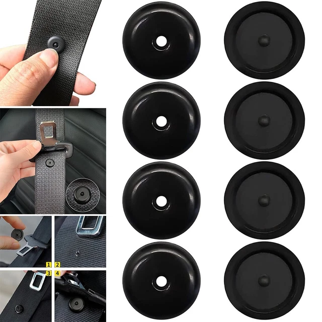 Lot De 4 Clips Arrêt De Boucle Pour Ceinture De Sécurité Voiture - Universel, Noir, Neuf Sous Emballage