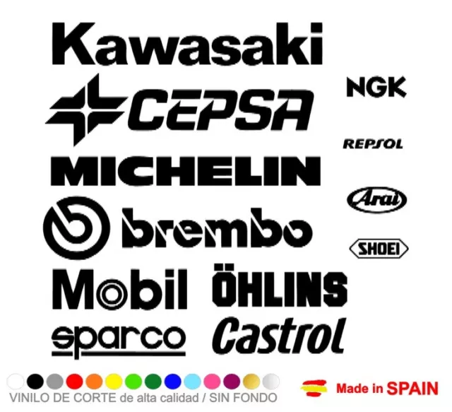 12 Pegatinas Vinilo SPONSORS MOTO RACING Sticker Decal Aufkleber Autocollant