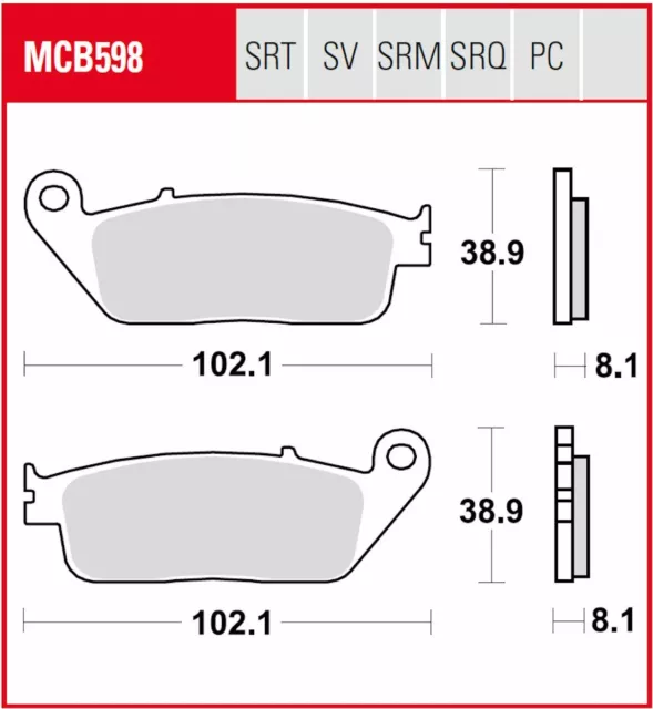 3X Lucas Bremsbeläge v+h MCB598 MCB634 für Honda CB600F Hornet Bj.2002-2006 PC36 2