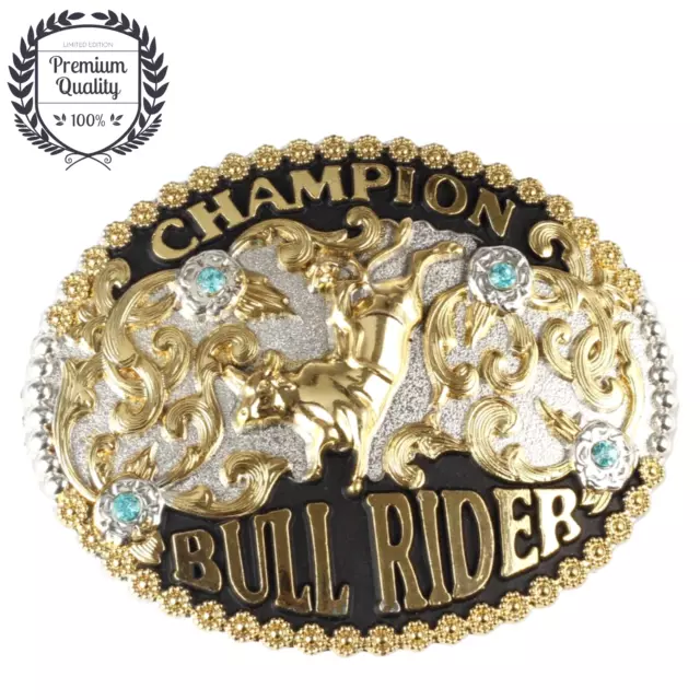 Metal Zinc Alloy Belt Buckle Western Cowboy Bull Rider Gold Casual Fashion Style