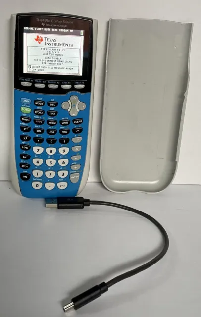 TI-84 Plus C Silver Edition Graphing Calculator Blue w/ Cover + Charger Tested