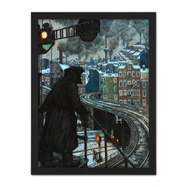 Baluschek Working Class City Painting Framed Wall Art Print 18X24 In