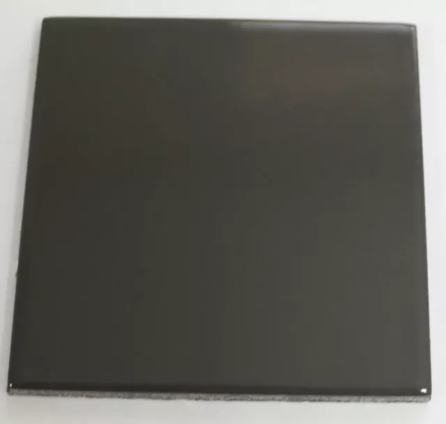 Tile Slate Black 4x4*  Glossy Retired Mosaic Ceramic C#567 1 Pc