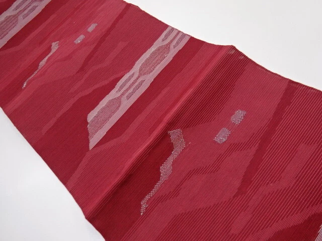 43356# Japanese Kimono / Vintage Nagoya Obi For Summer / Woven Abstract Pattern