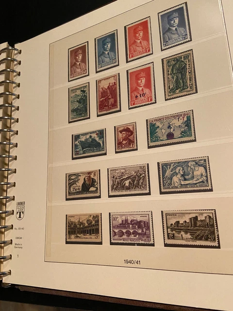 TIMBRES FRANCE NON oblitérés avec Feuilles Lindner 1940-1944 EUR 120,00 ...
