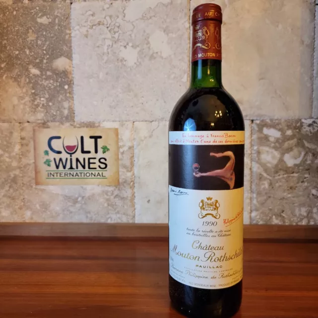 D 94 pts! 1990 Chateau Mouton Rothschild Bordeaux wine, Pauillac (Listing 2)