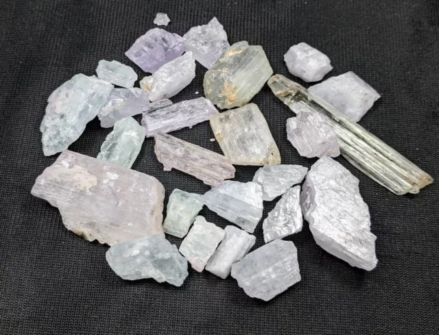 Small rough lot of multicolor kunzite crystals from Afghanistan, 79 grams