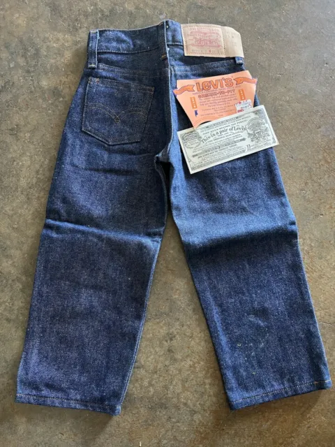 Vintage 1960’s Levi’s 302-0117 Toddler Blue Jeans 20x16 NWT