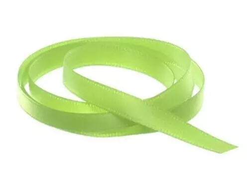 SATIN RIBBON | Lime Green | 6mm 20m Roll | Christmas Decorations Hamper Gift Bow