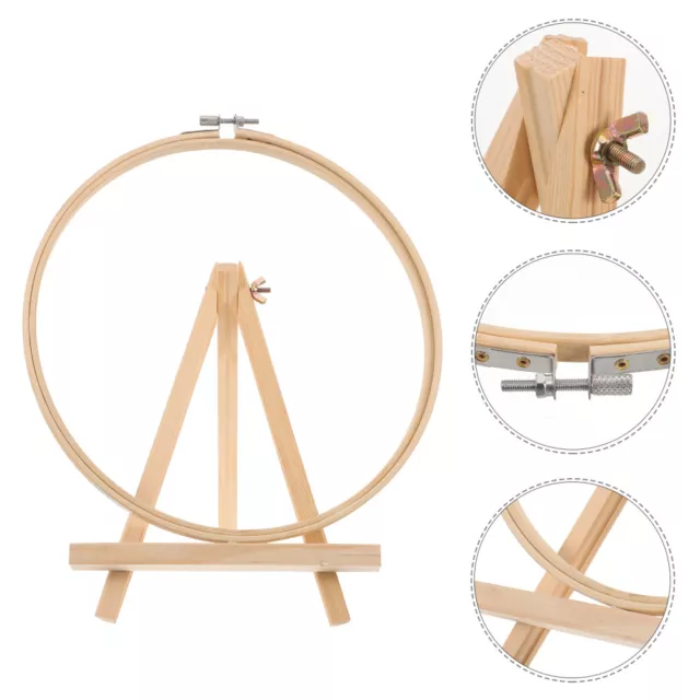 Stickrahmen-Ständer-Set Bambus Kreis 25cm für Stickerei & Kreuzstich-IG