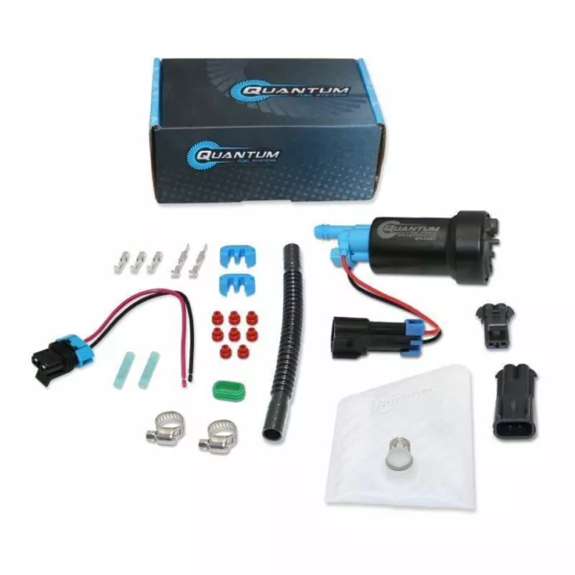 Quantum 525LPH E85 Compatible Intank Fuel Pump +PTFE Flex Fuel Hose +Install Kit