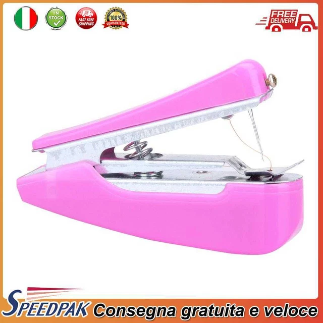 Mini Sewing Machines Portable Needlework Mending Handworking Tools (Pink)