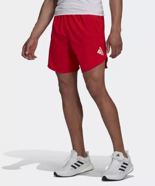 adidas Run Gym Sport 5" Mens Running Fitness Sport Short Red Uk XL