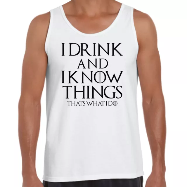 Mens Tank Singlet I Drink And I Know Things Tyrion Lannister Game Of Thrones