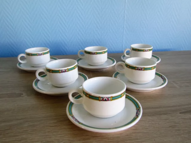 6 Tasses à café moka Villeroy et Boch modèle adriana VERT