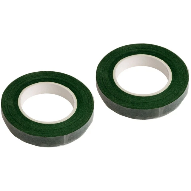 2 Piezas Cintas Florales Cinta de Embalaje Adhesiva Cinta Verde Cinta Blanca Gaffer Manual