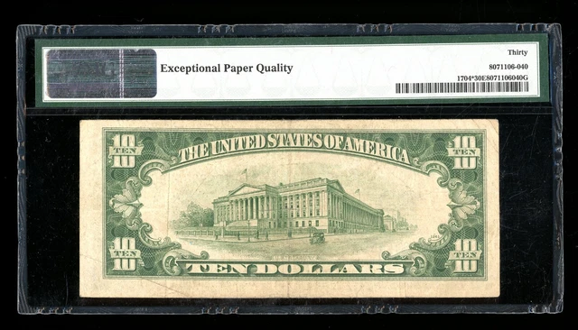 DBR 1934-C $10 Silver STAR Fr. 1704* PMG 30 EPQ Serial *01694488A 2