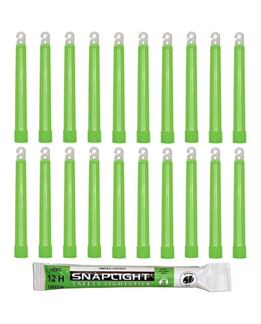 Baton lumineux Cyalume - vert - Boite de 20