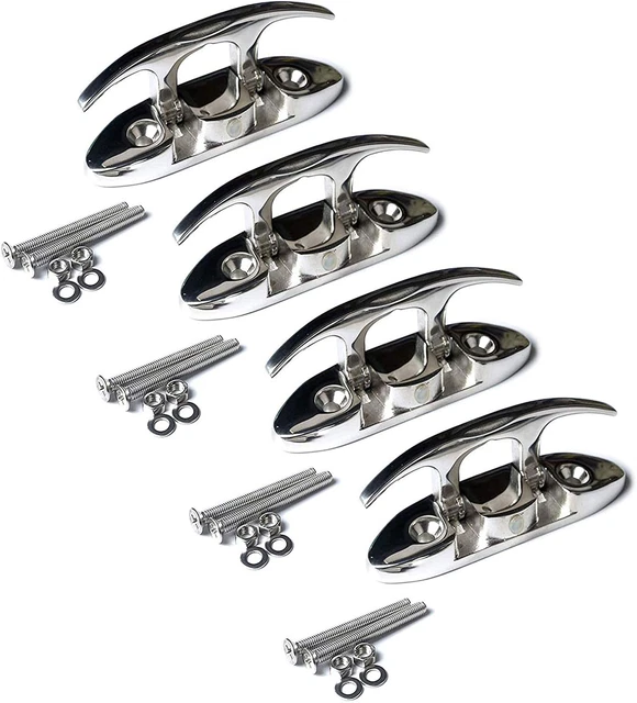 4-1/2" Boat Folding Cleat Marine Dock Cleats Flip Up Boat Cleats Stainless Steel