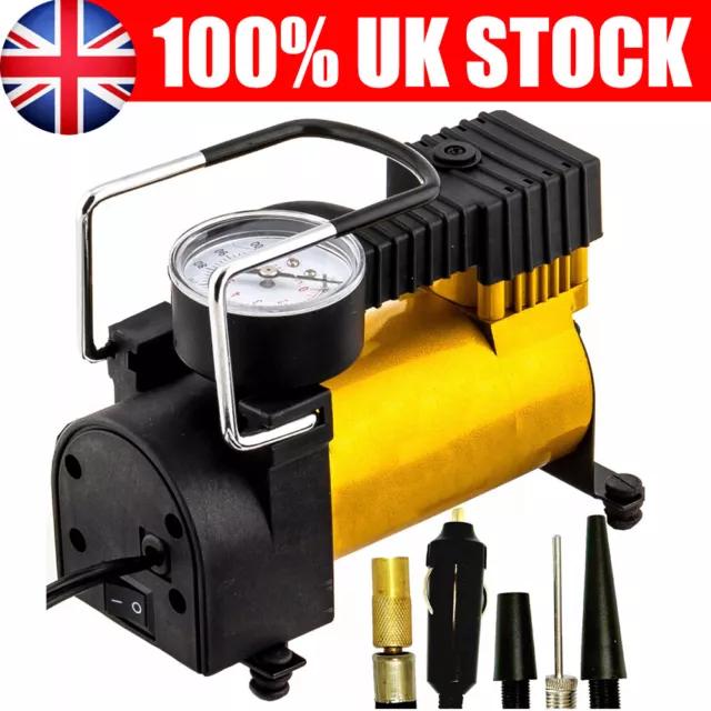 Heavy Duty 12V Electric Car Tyre Inflator 150PSI Portable Air Compressor Pump UK