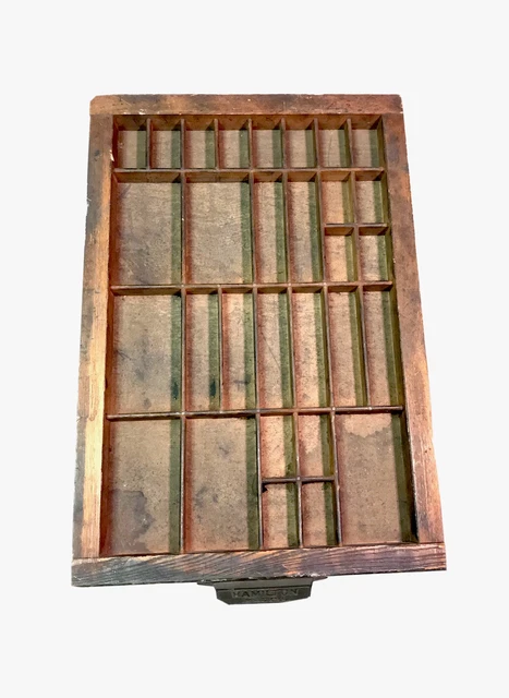 Antique HAMILTON Printers Drawer Letterpress Type Set Tray Box