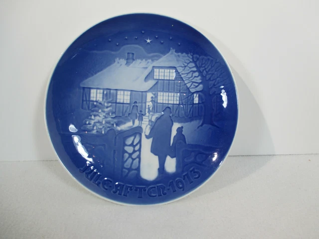 Bing Grondahl Jule After Vintage 1973 Plate Country Christmas Holiday House Gate