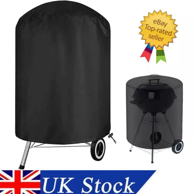 Round Heavy Duty BBQ Cover Waterproof Barbecue Grill Protector Outdoor Covers UK