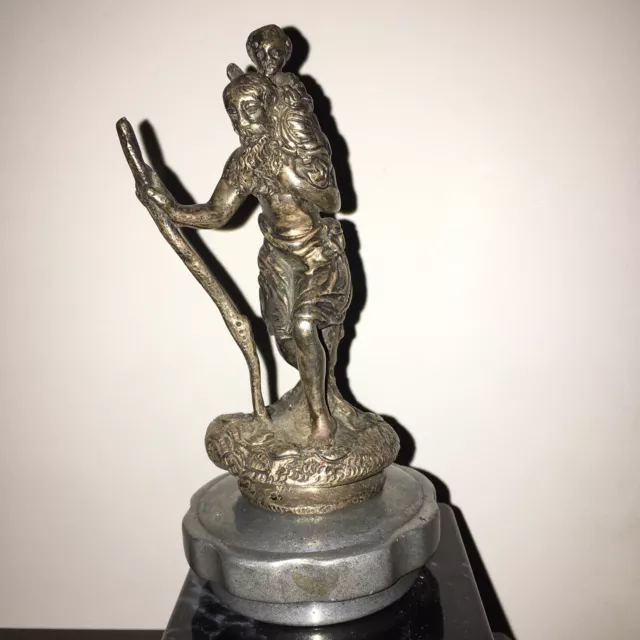 RARE ORIGINAL 1920s ST CHRISTOPHER & CHILD CAR HOOD ORNAMENT RADIATOR MASCOT