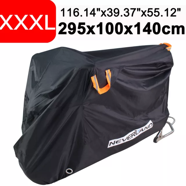 XXXL Motorcycle Motorbike Cover Outdoor Rain UV Storage Protector Vented Black