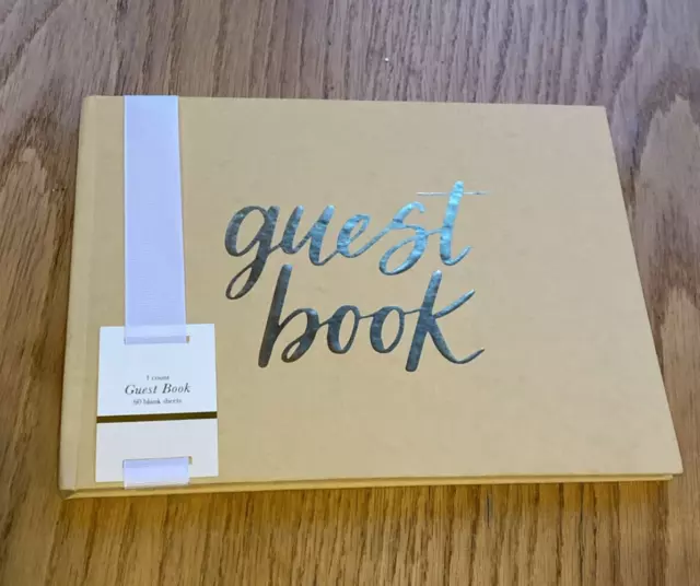 Guest Book, Brown Kraft with Gold Lettering 60 Pages Party Wedding Shower NEW