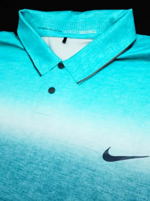 NEW! TIGER WOODS Nike Golf Polo Shirt -Xxl Turquoise Aqua White Poly ...