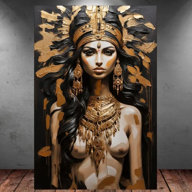 Leinwand Bilder Xxl Pop Art Indianerin Gesicht Frau Erotik Abstrakt Wand Poster