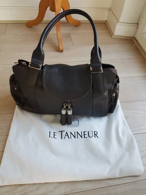Sac Cabas Vintage Le Tanneur - Cuir Et Toile Beige, Grand Format, Fourre-tout