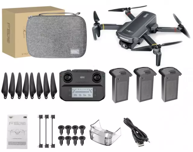 SJRC F5S Pro Plus Fly More Combo GPS 4K Gimbal EIS 3x Batteries + Carte SD 64Gb