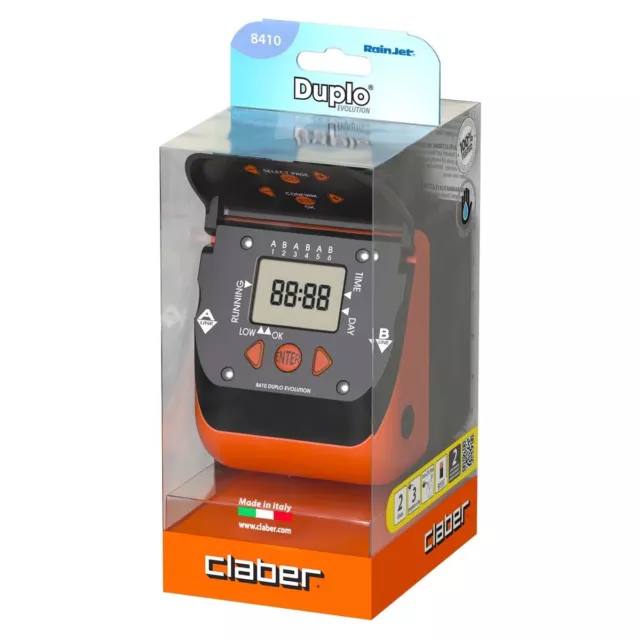 Claber Aquadue Duplo Evolution Programmatore Automatico A Due Vie Cod.8410