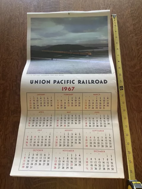 Vintage Used 1967 Union Pacific Railroad Advertising Wall Calendar