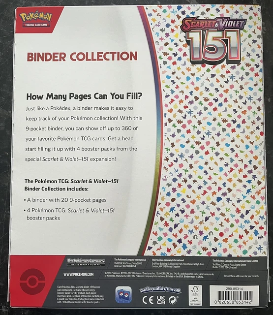 Used Pokmon TCG Scarlet & Violet 151 Binder - Holds 360 Cards,  Side-Loading Pockets, US Seller