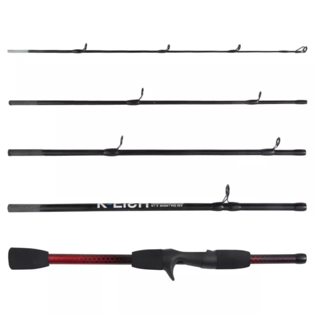 Rucksack Baitcast Travel Fishing Rod 6’ 182 cm. Compact Length 15.5’ 40 cm. Max