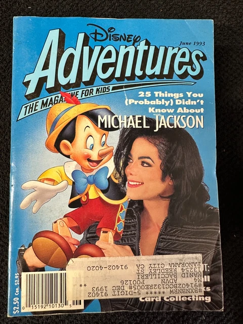 Disney Adventures June 1993 Michael Jackson Pinocchio Cover with Lego Cards Disney Adventures June 1993 Michael Jackson Pinocchio Cover with Lego Cards