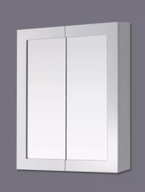 600/750/900/1200*750/900/150mm White Framed Mirror Shaving Cabinet With 2 Doors