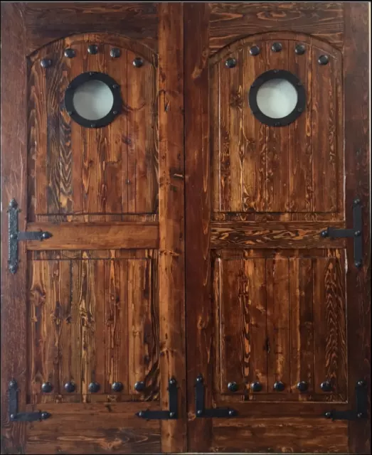 Rustic reclaimed lumber DOUBLE square door solid wood story book castle winery