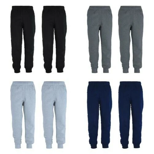 Bambini Tinta Unita Pantaloni Ragazzi Tuta Pile Jogging Set (Confezione Di 2)