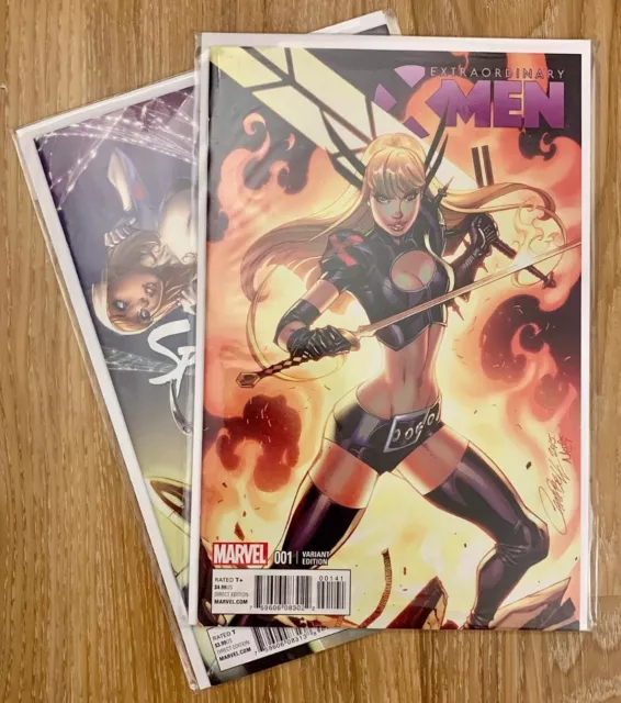 (2) J SCOTT CAMPBELL Marvel Comics VARIANTS Extraordinary X-Men 1,Spider-Gwen 7