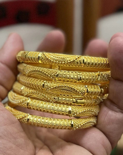 GOLD BANGLES, 24K Dubai Gold Plated Bangles, Indian Bridal Jewelry
