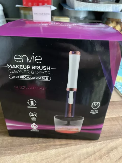 Envie Makeup Brush Cleaner & Dryer with UV Light & Rechargeable New Boxed