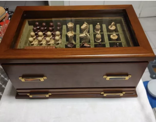 Vintage Italian 1960s wooden Chess & Checkers set.  These were IBM awards.