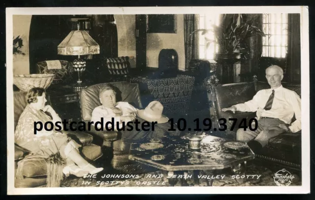 DEATH VALLEY California 1930s Scotty's Castle Interior. Real Photo Postcard