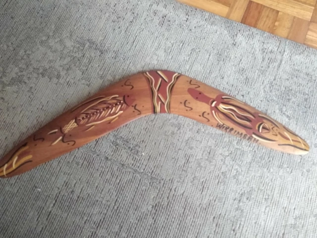 Boomerang Legno Decorato A Mano